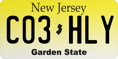 NJ license plate C03HLY