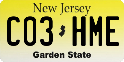 NJ license plate C03HME