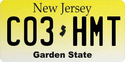 NJ license plate C03HMT