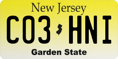 NJ license plate C03HNI