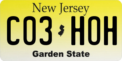 NJ license plate C03HOH