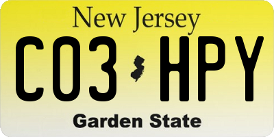 NJ license plate C03HPY