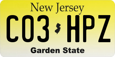 NJ license plate C03HPZ