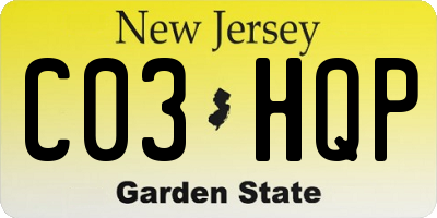 NJ license plate C03HQP