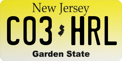 NJ license plate C03HRL