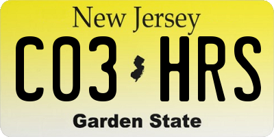 NJ license plate C03HRS