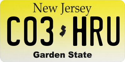 NJ license plate C03HRU