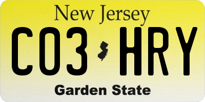 NJ license plate C03HRY