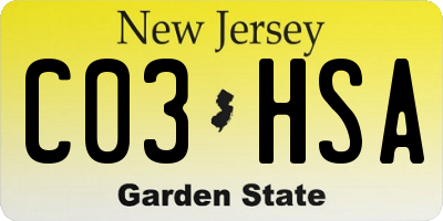 NJ license plate C03HSA