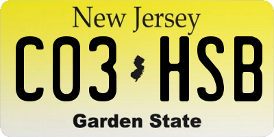 NJ license plate C03HSB