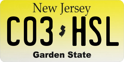 NJ license plate C03HSL