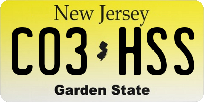 NJ license plate C03HSS