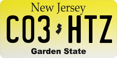 NJ license plate C03HTZ