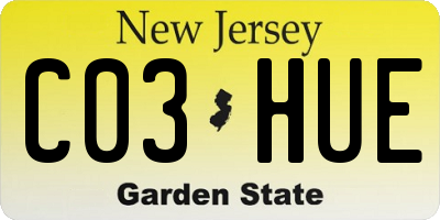 NJ license plate C03HUE