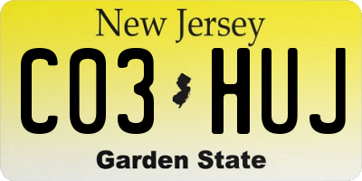 NJ license plate C03HUJ