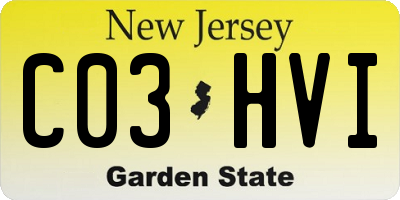 NJ license plate C03HVI