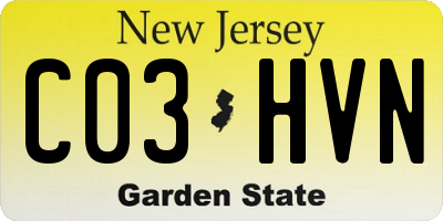 NJ license plate C03HVN