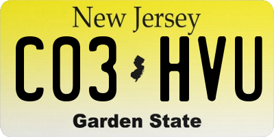 NJ license plate C03HVU