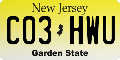 NJ license plate C03HWU