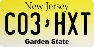 NJ license plate C03HXT