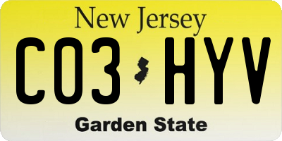 NJ license plate C03HYV