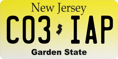 NJ license plate C03IAP