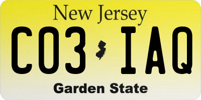 NJ license plate C03IAQ