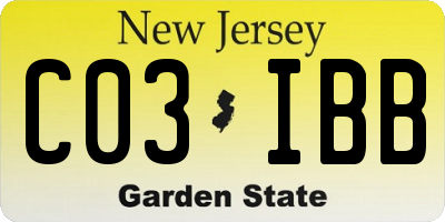 NJ license plate C03IBB
