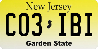 NJ license plate C03IBI