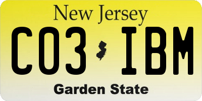 NJ license plate C03IBM