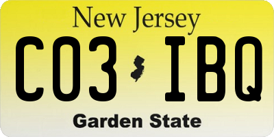 NJ license plate C03IBQ