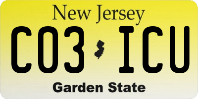 NJ license plate C03ICU