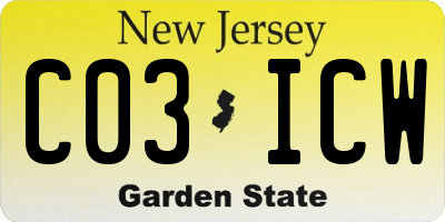 NJ license plate C03ICW