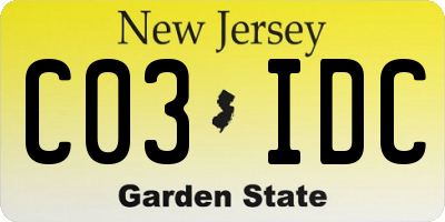 NJ license plate C03IDC