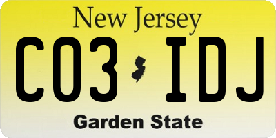 NJ license plate C03IDJ