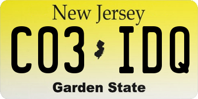 NJ license plate C03IDQ