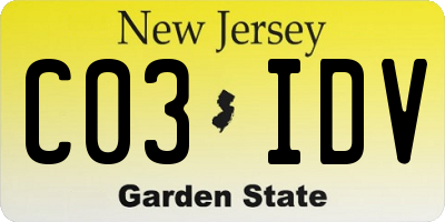 NJ license plate C03IDV