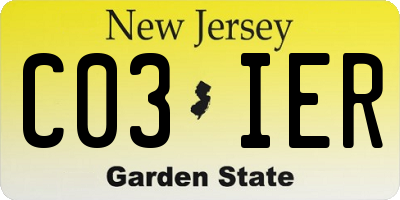 NJ license plate C03IER