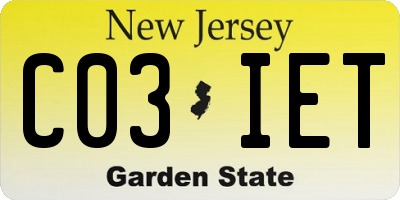 NJ license plate C03IET