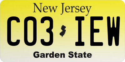 NJ license plate C03IEW