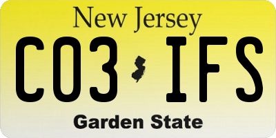 NJ license plate C03IFS
