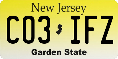 NJ license plate C03IFZ