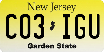 NJ license plate C03IGU