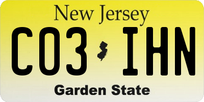 NJ license plate C03IHN