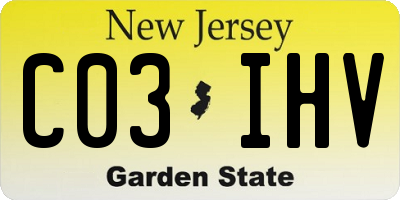 NJ license plate C03IHV