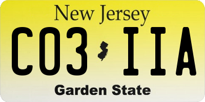 NJ license plate C03IIA