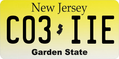 NJ license plate C03IIE