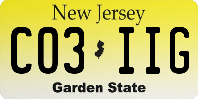 NJ license plate C03IIG