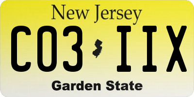 NJ license plate C03IIX
