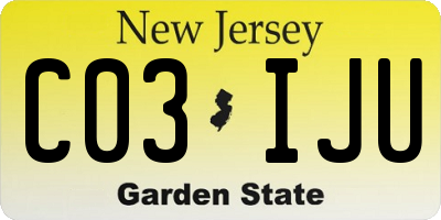 NJ license plate C03IJU